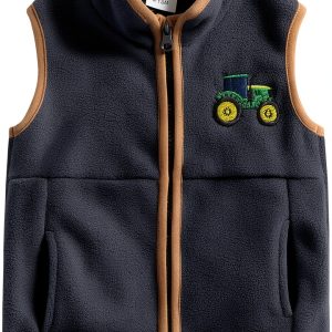 KidStyle Baby Boys Tank Vest Blue Fleece Sleeve-0