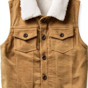 Corduroy Sherpa Baby Vest KidCo Unisex Winter-0
